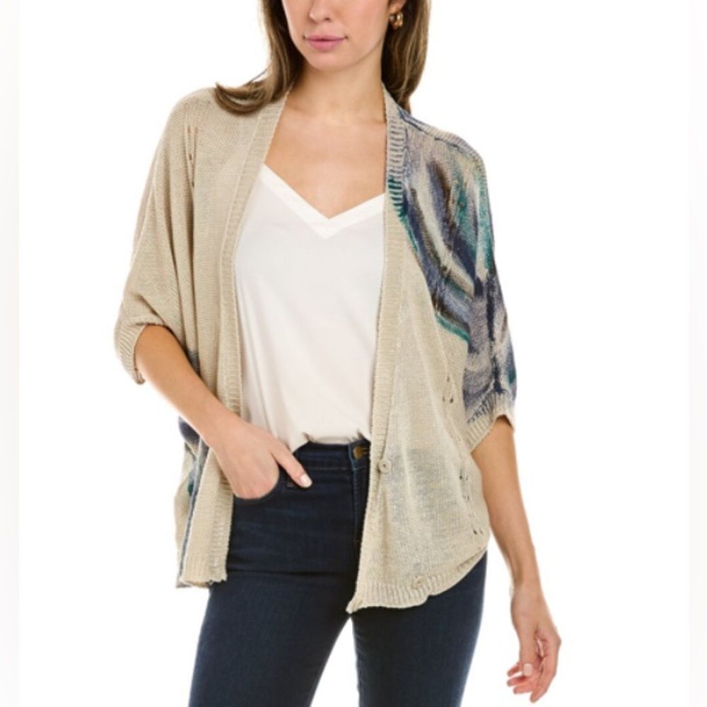 Ladies PIAZZA SEMPIONE Linen Cardigan In Beige Size 8